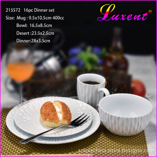 Chaozhou porcelain dinner plate 4pcs set dinnerware cup bowl plate